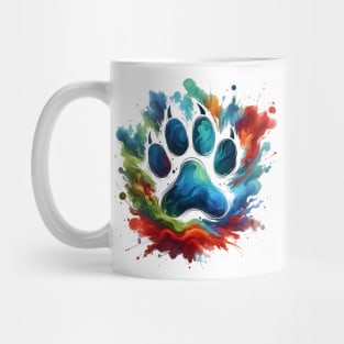 Dog Paws with watercolor splash Mug